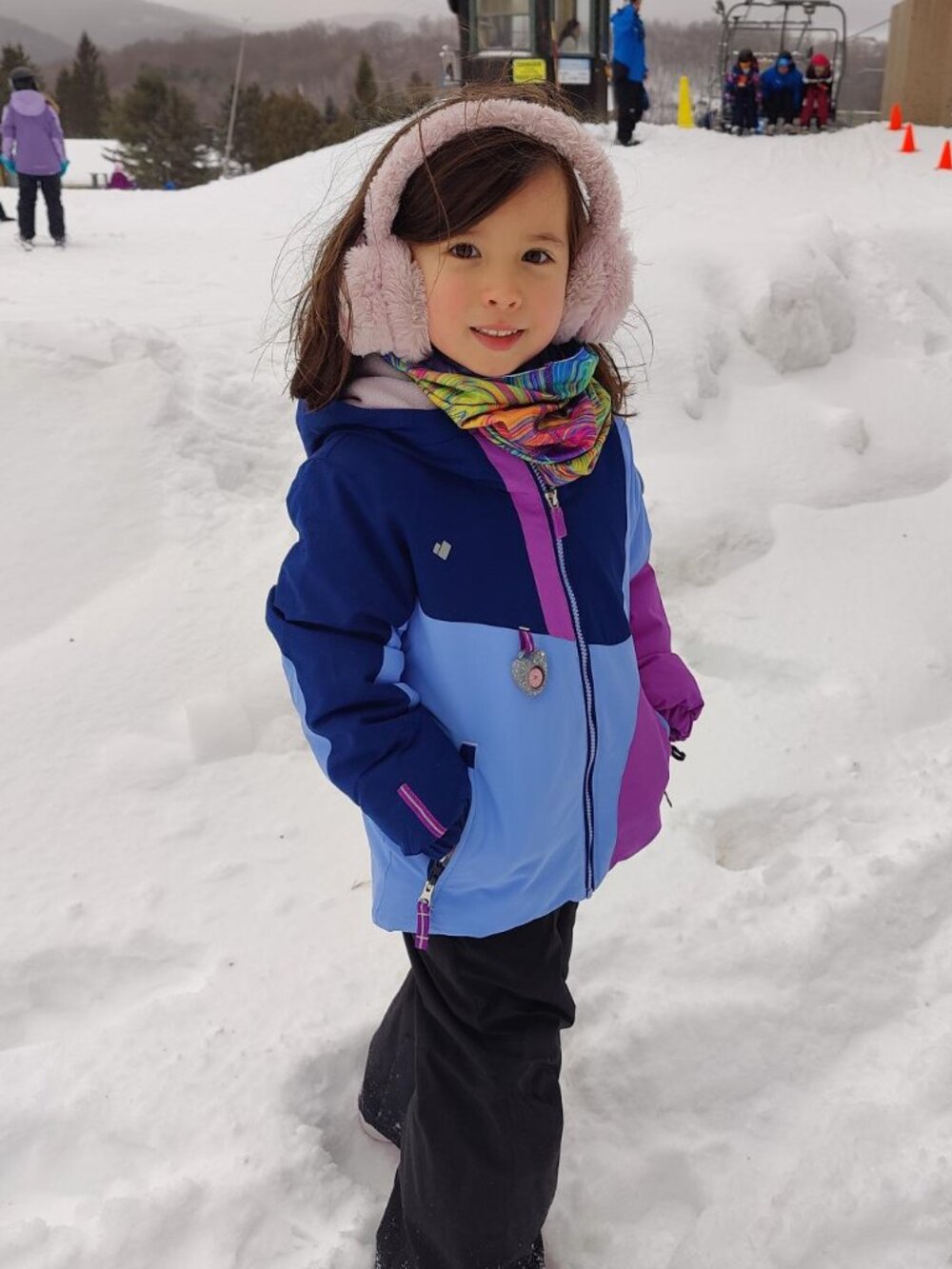 Obermeyer Girls Ski Jacket Size 5 Blue Purple I-Grow